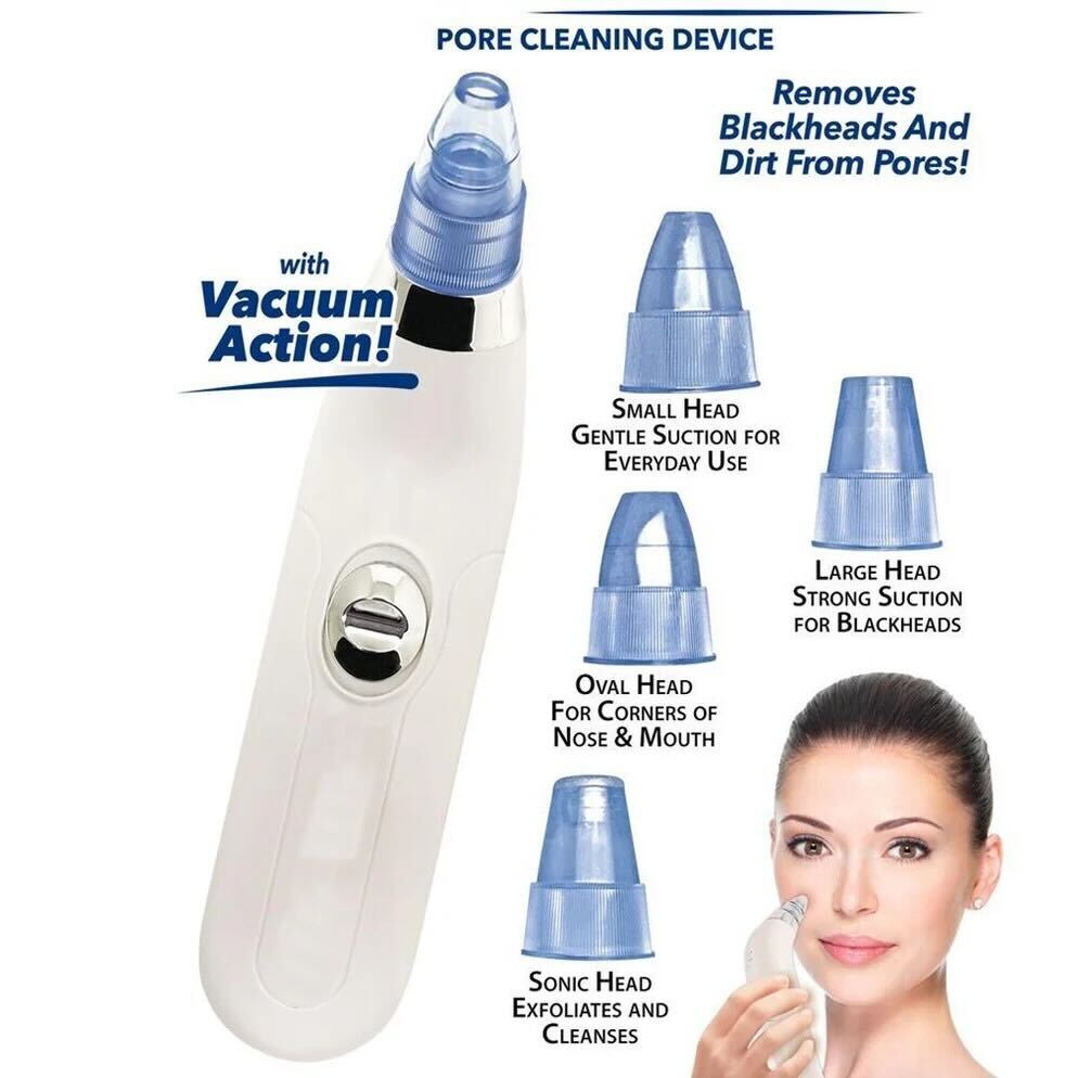 Derma Suction Vacuum Skin Cleanser | 4-in-1 USB Rechargeable Blackhead Remover & Deep Pore Cleaner