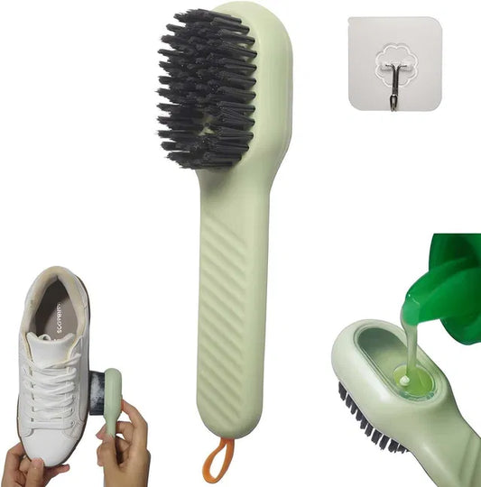 2-in-1 Soap Dispensing Cleaning Brush – Multi-Purpose Soft Bristle Scrub Brush for Shoes, Kitchen & Bathroom