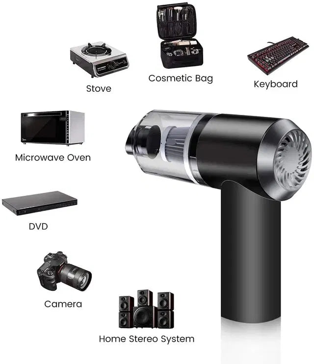 Portable Cordless Mini Vacuum Cleaner โ USB Rechargeable Handheld Dust Cleaner for Car, Home, Keyboard & Office