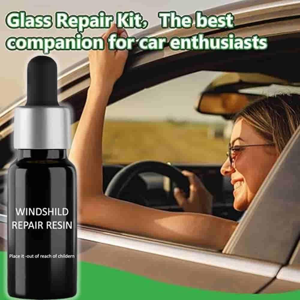 Windshield Glass Repair Kit (Pack of 2) – Nano Crack Repair Resin for Chips, Bullseye & Star Cracks