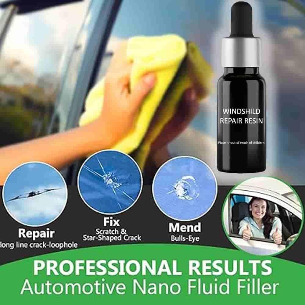 Windshield Glass Repair Kit (Pack of 2) – Nano Crack Repair Resin for Chips, Bullseye & Star Cracks