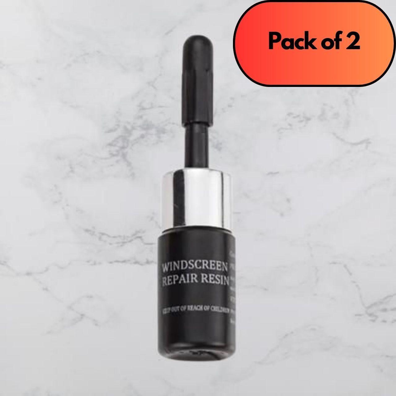 Windshield Glass Repair Kit (Pack of 2) – Nano Crack Repair Resin for Chips, Bullseye & Star Cracks
