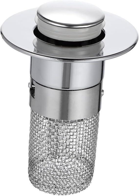 Universal Pop-Up Sink Drain Strainer | Stainless Steel Anti-Clog Hair Catcher | Easy Install Drain Stopper
