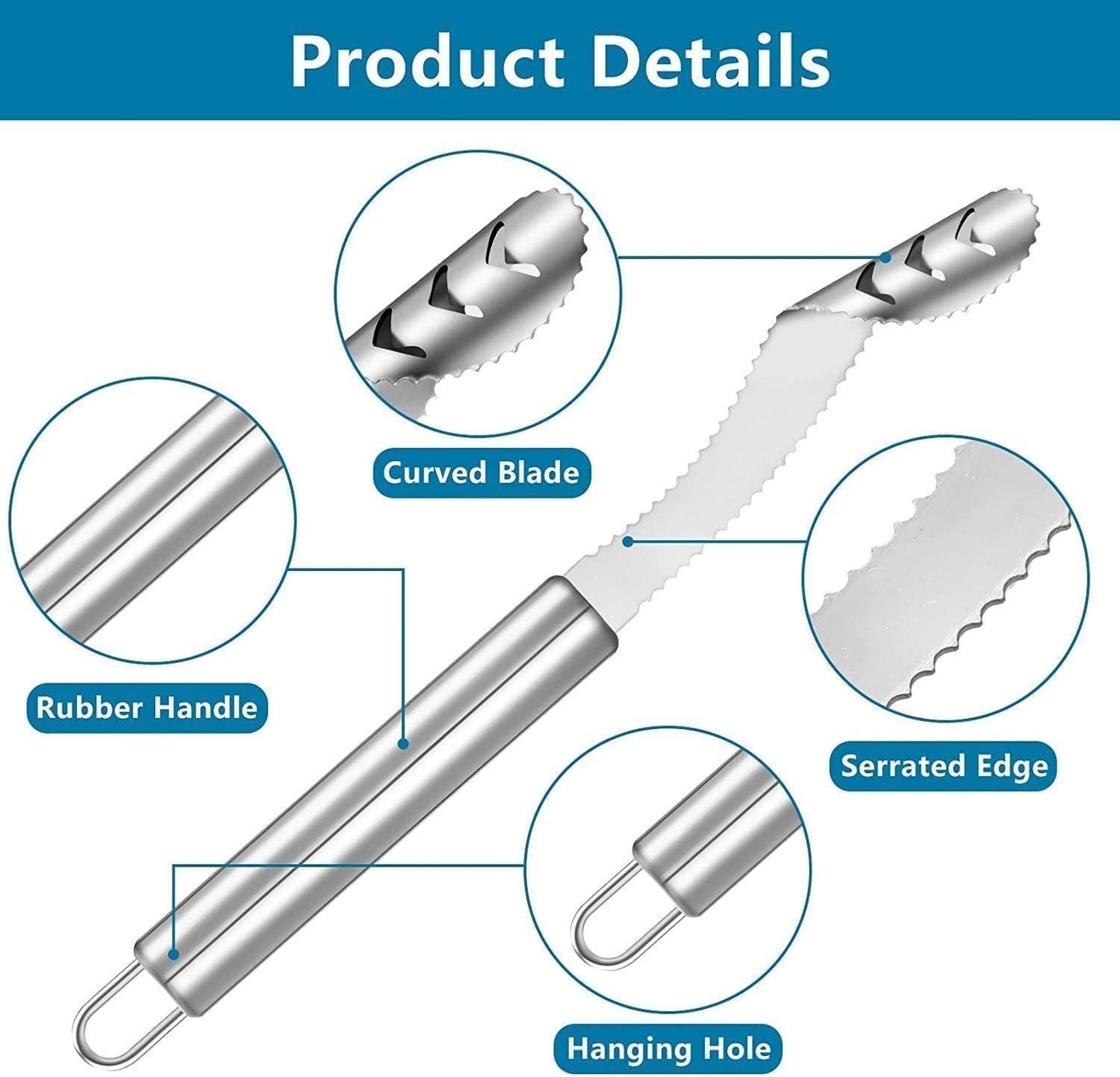 Premium Stainless Steel Bell Pepper Corer & Seed Remover Knife – Easy Vegetable Coring Tool
