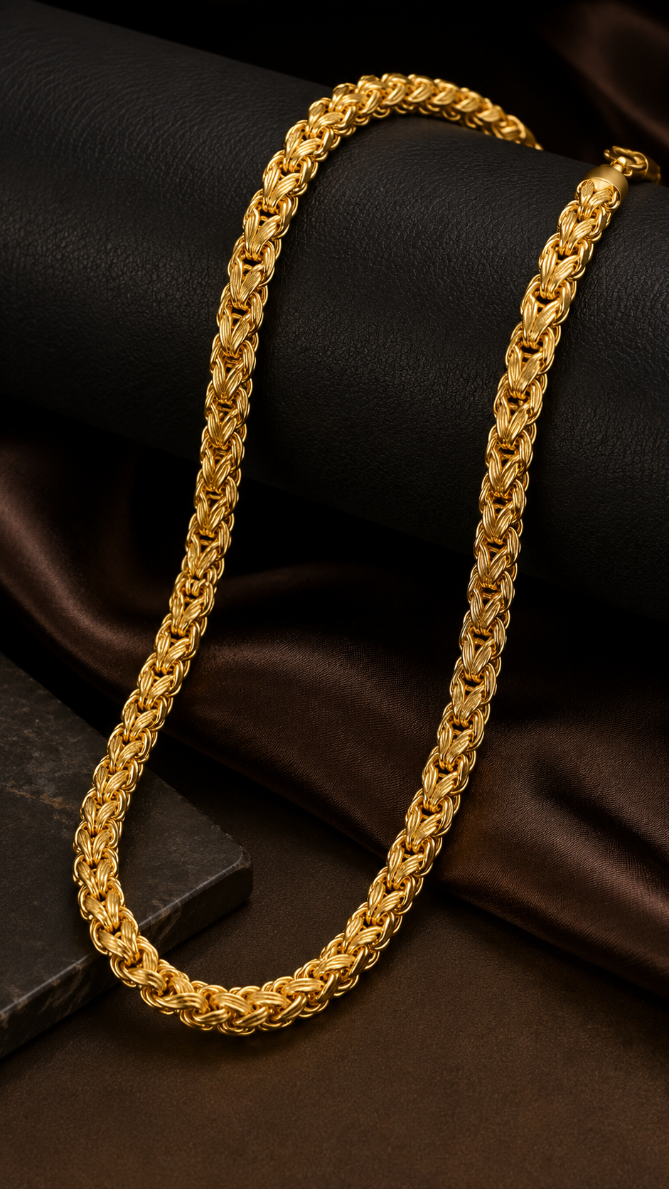 ShipCard™ Premium Gold Plated Byzantine Chain Necklace | Luxury Men's Fashion Jewelry