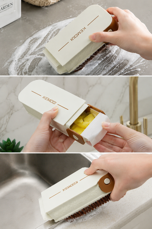 ShipCard™ Premium 2-in-1 Soap Dispensing Cleaning Brush | Multi-Purpose Household Scrubber