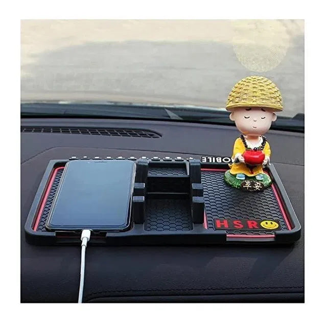 Universal Car Dashboard Anti-Slip Phone Holder & Parking Number Display Mat