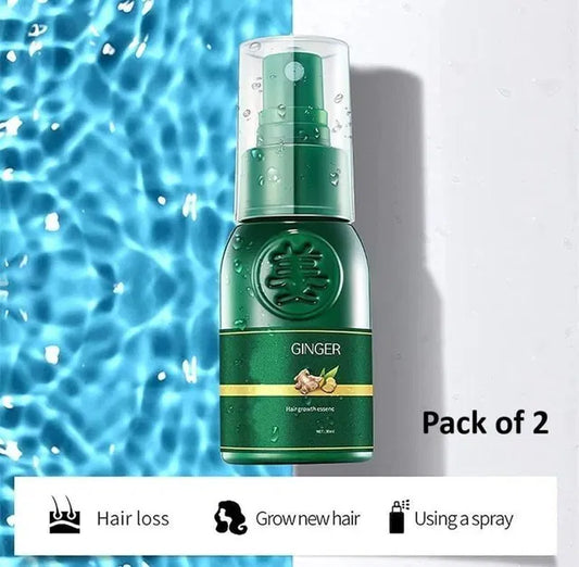Ginger Hair Growth Essence Spray – Nourishing Hair Care Spray for Stronger & Healthier Looking Hair (Pack of 2)
