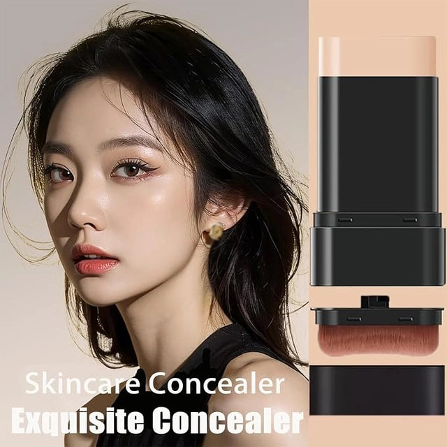 2-in-1 Foundation Stick with Built-in Blending Brush – Full Coverage, Smooth & Natural Finish