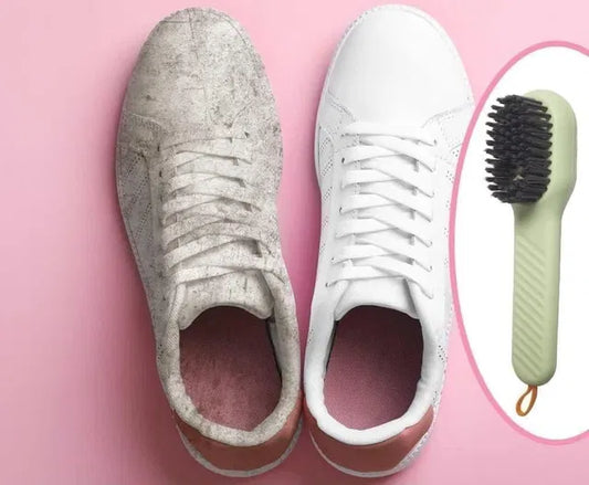 2-in-1 Soap Dispensing Cleaning Brush – Multi-Purpose Soft Bristle Scrub Brush for Shoes, Kitchen & Bathroom