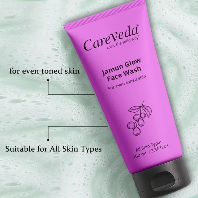 CareVeda Jamun Glow Face Wash with Vitamin E – Oil Control & Radiant Skin Cleanser (100ml)